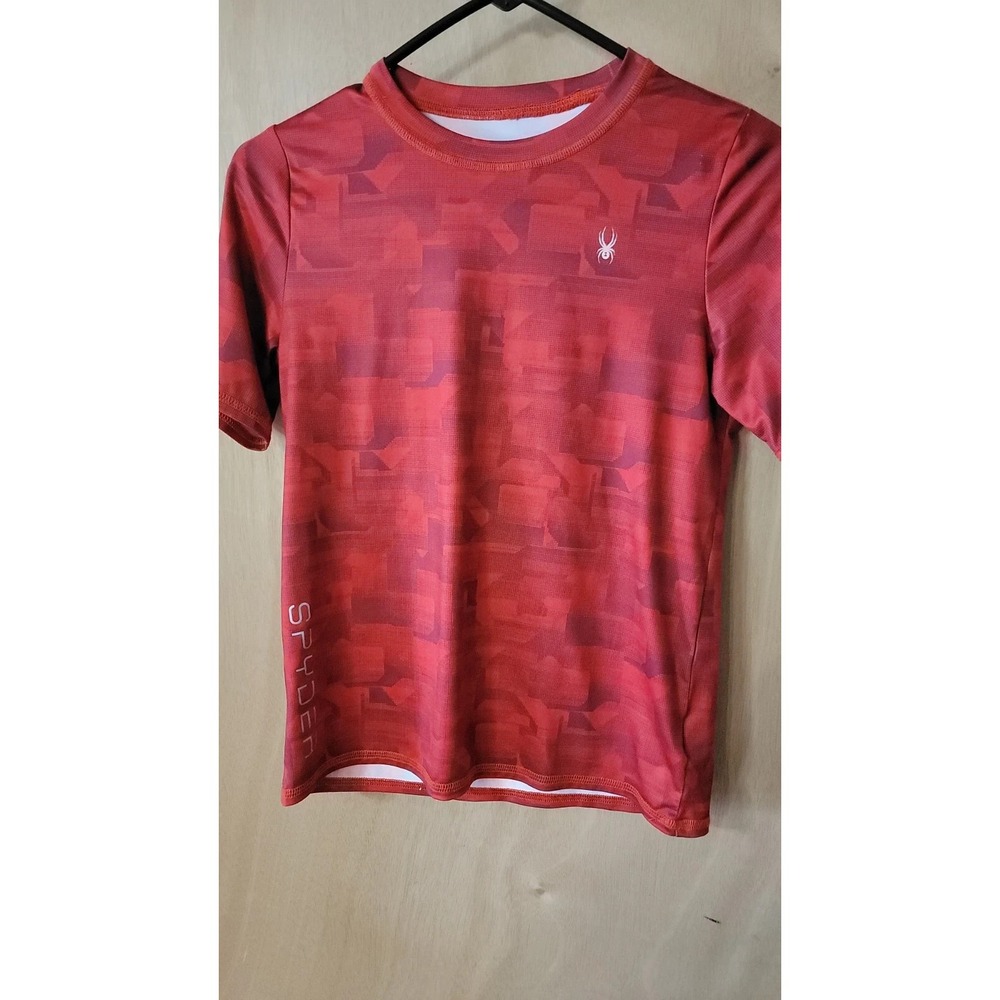 Spyder - Boys Short Sleeve Crew Neck Shirt - Red Size Medium 10/12